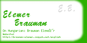 elemer brauman business card